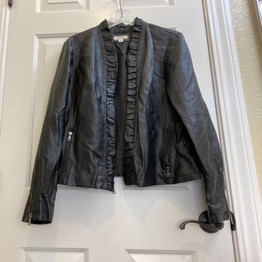 Women’s black leather jacket